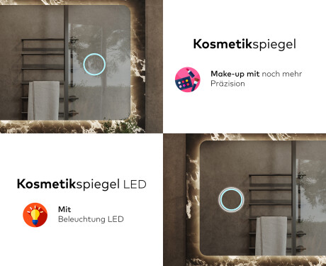 Abgerundeter Badspiegel mit LED Beleuchtung L142 #8