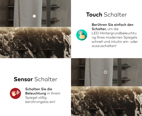 Abgerundeter Badspiegel mit LED Beleuchtung L142 #9