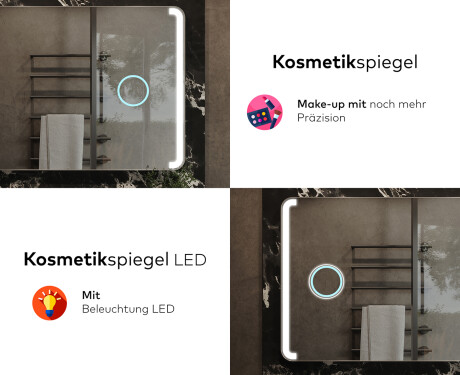 Abgerundeter Badspiegel mit LED Beleuchtung L144 #8