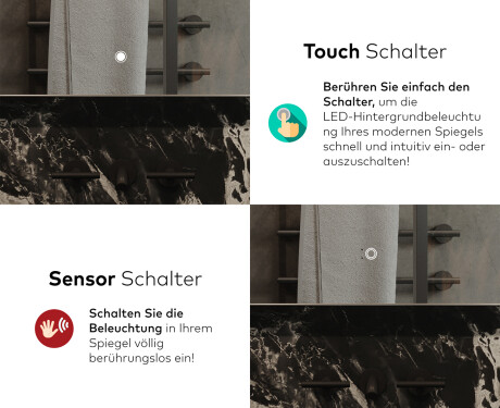 Abgerundeter Badspiegel mit LED Beleuchtung L144 #9