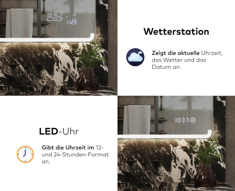 Abgerundeter Badspiegel mit LED Beleuchtung L145 #7