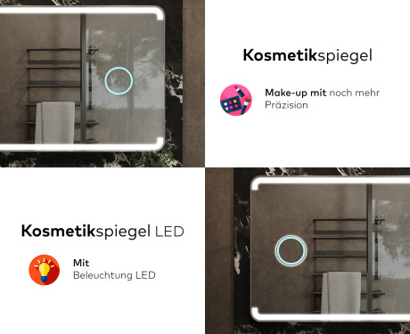 Abgerundeter Badspiegel mit LED Beleuchtung L145 #8