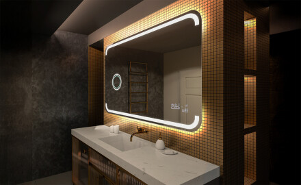 Abgerundeter Badspiegel mit LED Beleuchtung L145