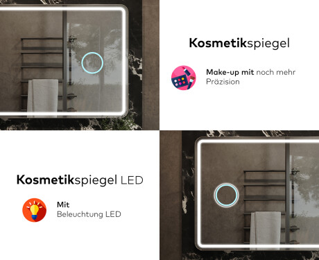 Abgerundeter Badspiegel mit LED Beleuchtung L147 #8