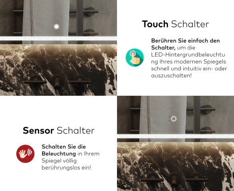 Abgerundeter Badspiegel mit LED Beleuchtung L147 #9